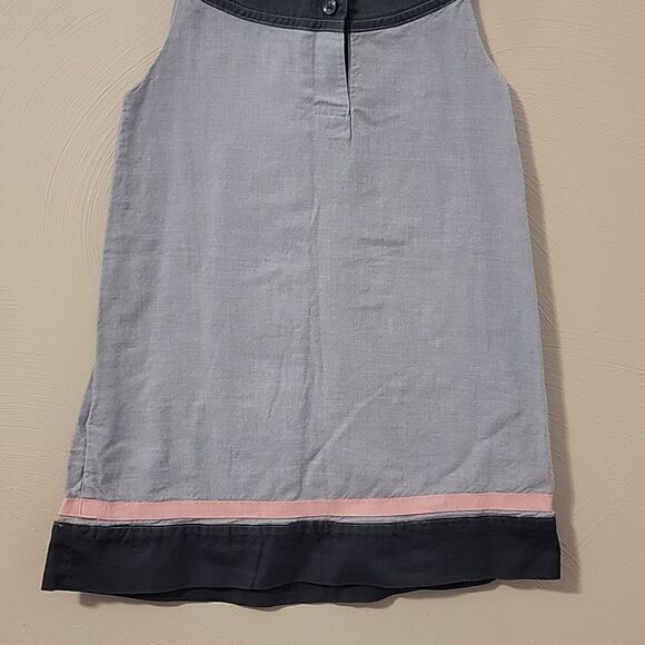 JANIE AND JACK SLEEVELESS TWO-TONED GRAY DRESS WITH PINK RIBBON TRIM, SIZE 3 - Picture 9 of 9